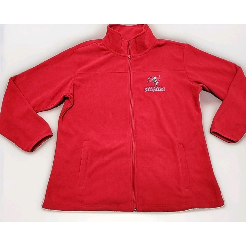 Tampa Bay Buccaneers 2XL Football Jacket NFL Full Zip Fleece Dunbrooke Women Red